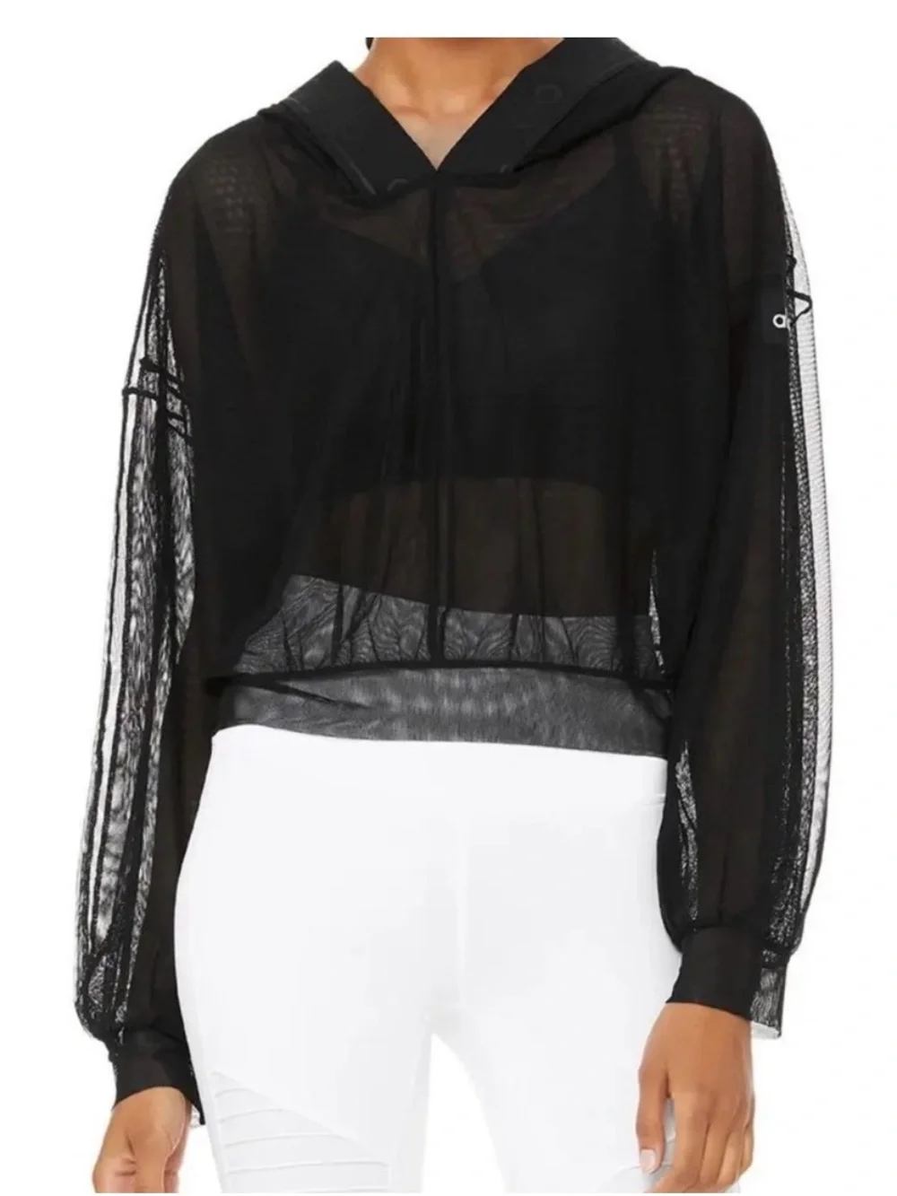 Alo Yoga Studio Mesh Hoodie Black